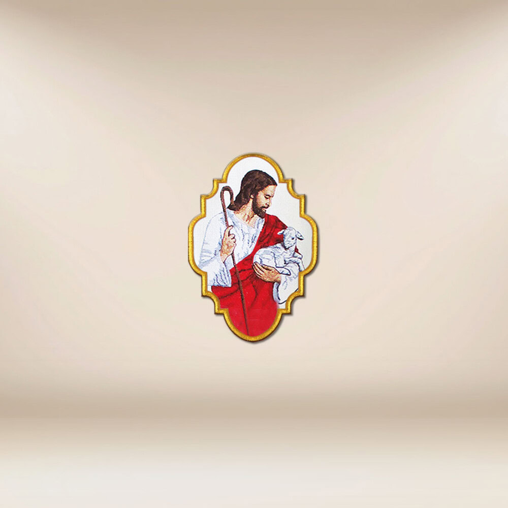 Application brodée Jésus Bon Pasteur