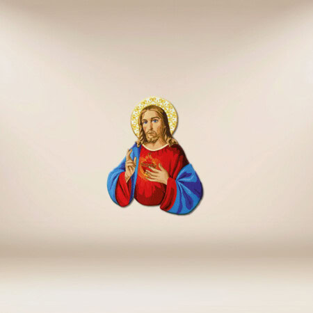 Application brodée Cœur de Jésus