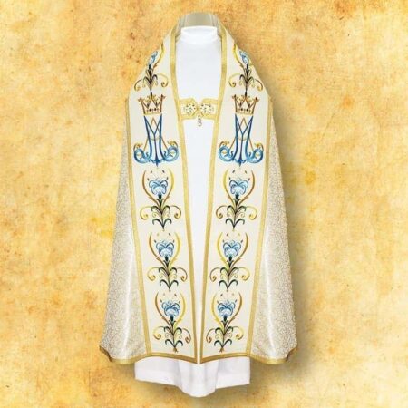 Chape liturgique mariale brodée