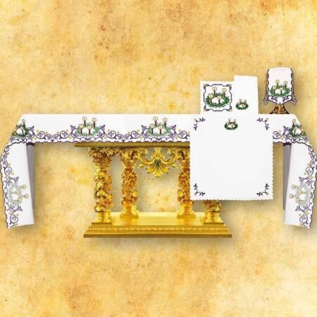Nappe brodée Avent avec Couronne