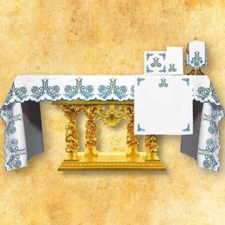 Nappe d’autel Maryjny avec broderie or-bleu