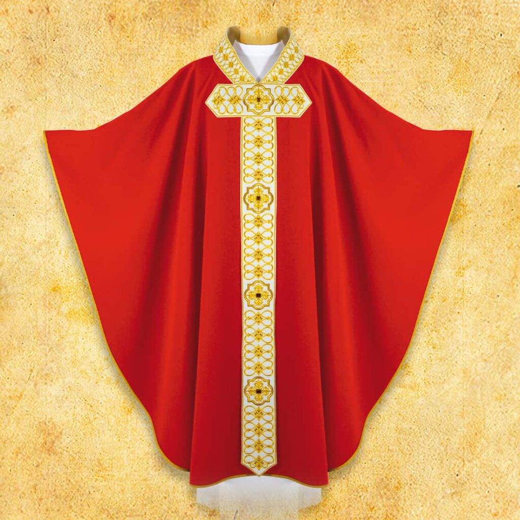 Chasuble brodée rouge
