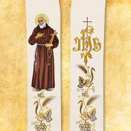 Étole brodée Saint Padre Pio
