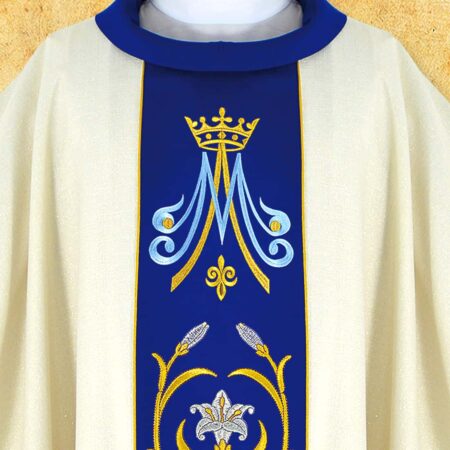 Chasuble liturgique brodée mariale