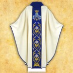Chasuble liturgique brodée mariale