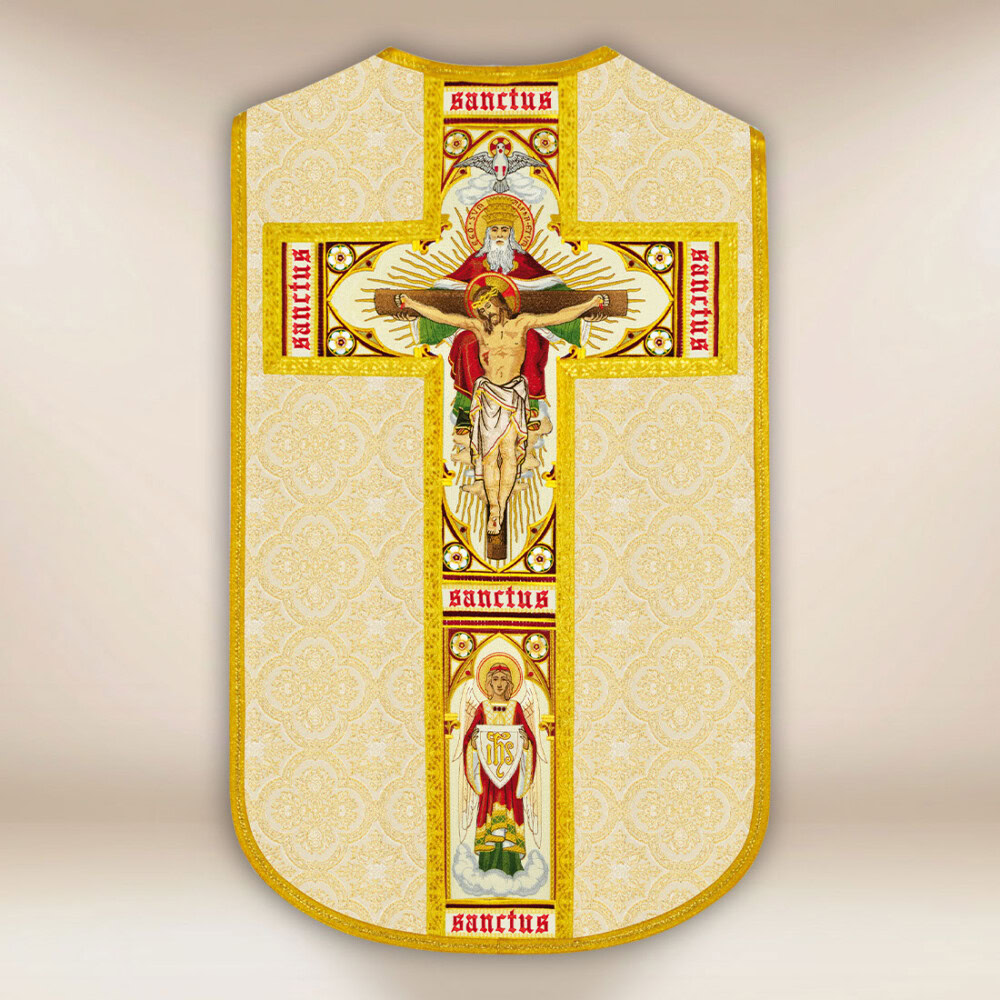 Chasuble brodée romaine Sainte Trinité