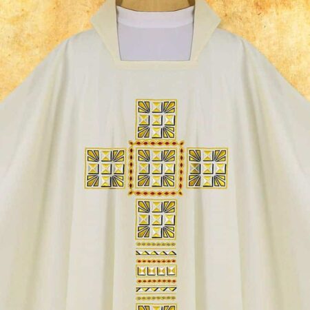 Chasuble brodée liturgique avec croix