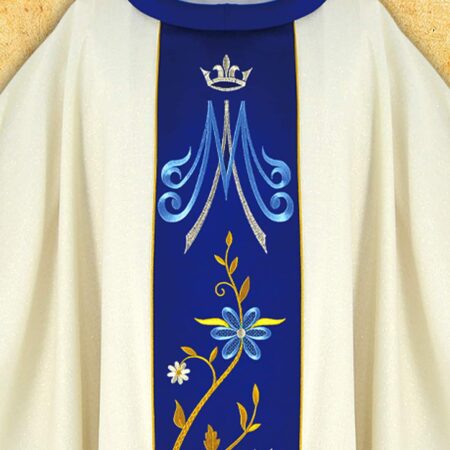 Chasuble avec broderie mariale