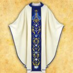Chasuble liturgique brodée mariale à un bon prix