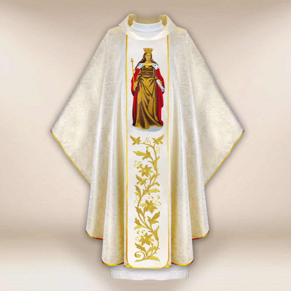Chasuble brodée Sainte Jadwiga Reine