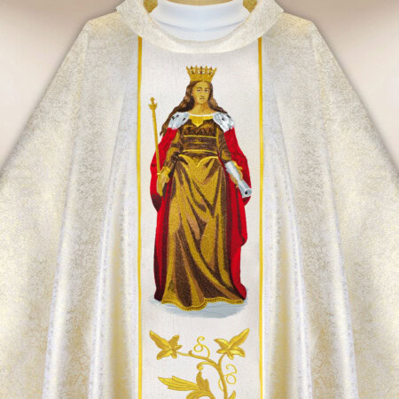 Chasuble brodée Sainte Jadwiga Reine
