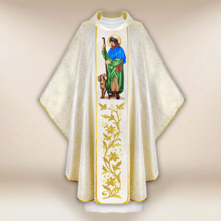 Chasuble brodée Saint Roch