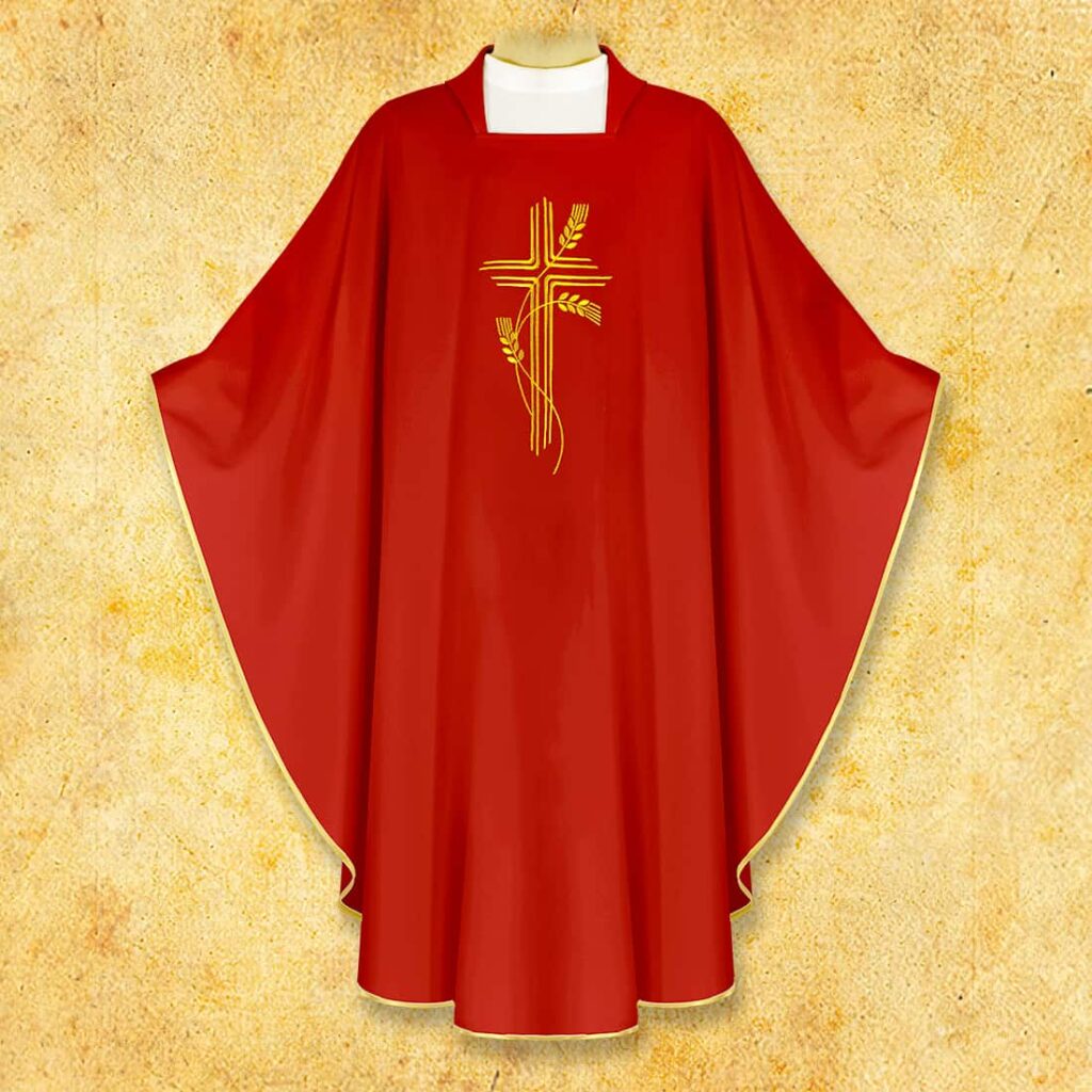 Chasuble brodée Croix rouge