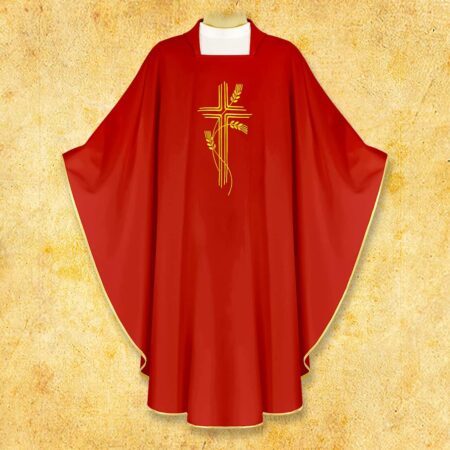 Chasuble brodée Croix rouge