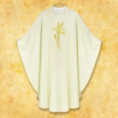 Chasuble brodée Croix écrue