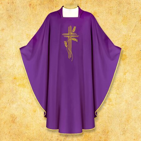 Chasuble brodée Croix violette