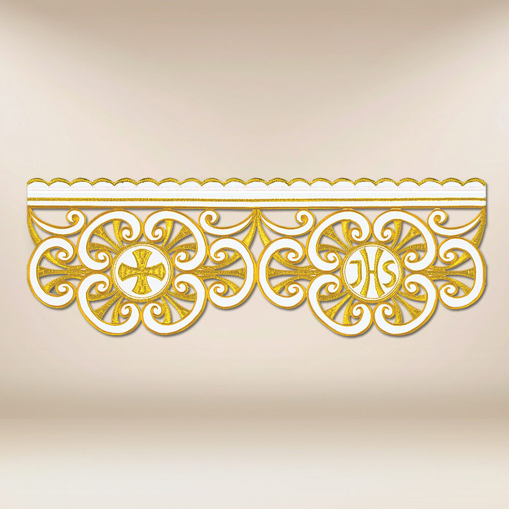 Dentelle d’autel brodée avec IHS