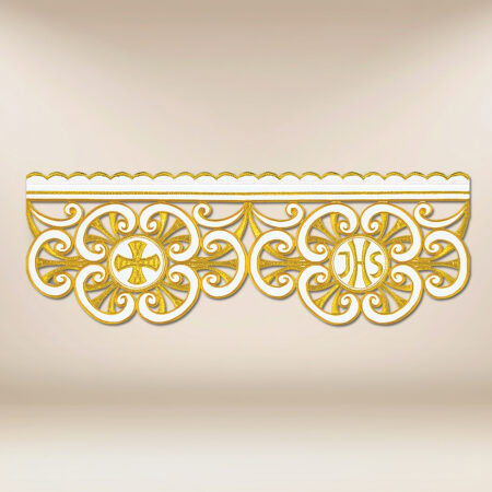 Dentelle d’autel brodée avec IHS