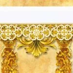 Nappe brodée dorée avec IHS
