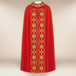 Chape liturgique rouge IHS