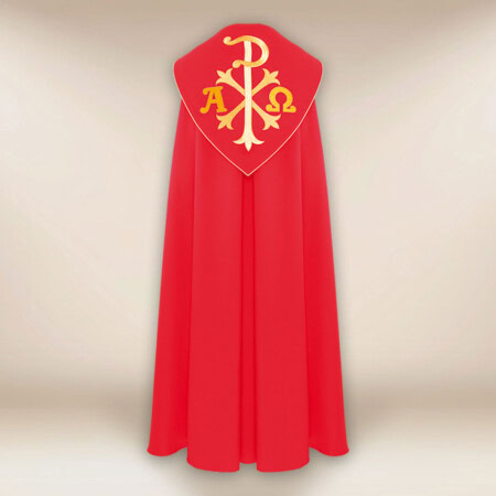 Chape brodée rouge Alfa Omega PX