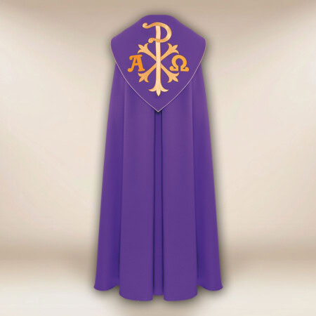 Chape brodée violette Alfa Omega PX