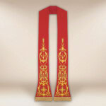 Étole liturgique brodée Croix rouge