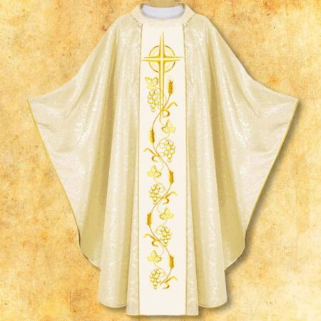 Chasuble Ecru avec Ceinture Brodée