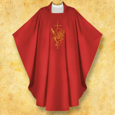 Chasuble brodée Kielich rouge