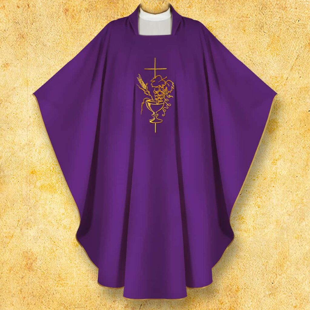 Chasuble brodée Kielich violet