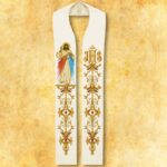 Étole liturgique avec l'image de Jésus Miséricordieux