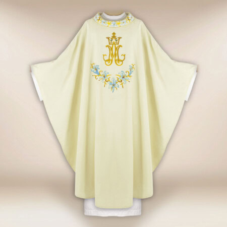 Chasuble liturgique avec motif marial