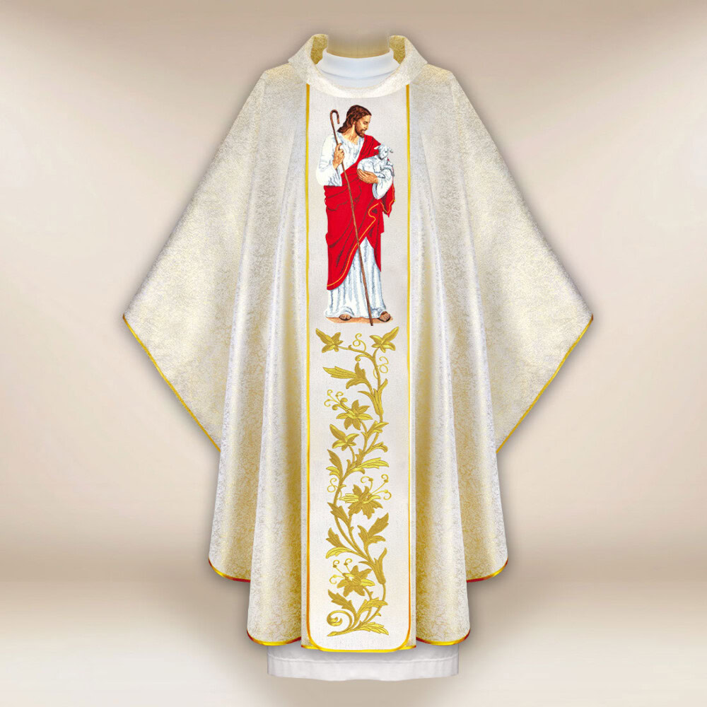 Chasuble brodée Jésus Bon Pasteur