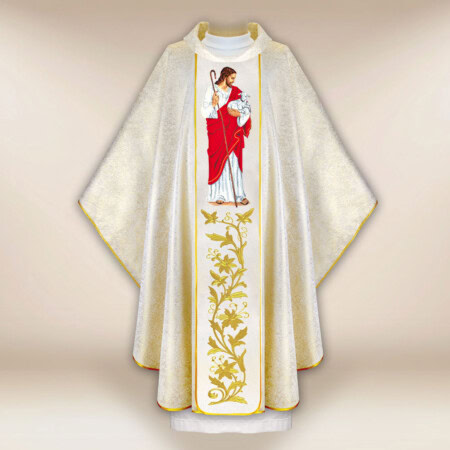 Chasuble brodée Jésus Bon Pasteur