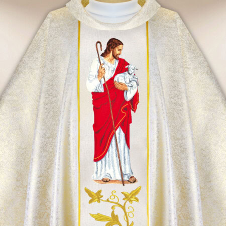 Chasuble brodée Jésus Bon Pasteur