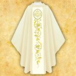 Chasuble Ecru avec Ceinture Brodée