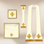 Chasuble romaine écrue brodée