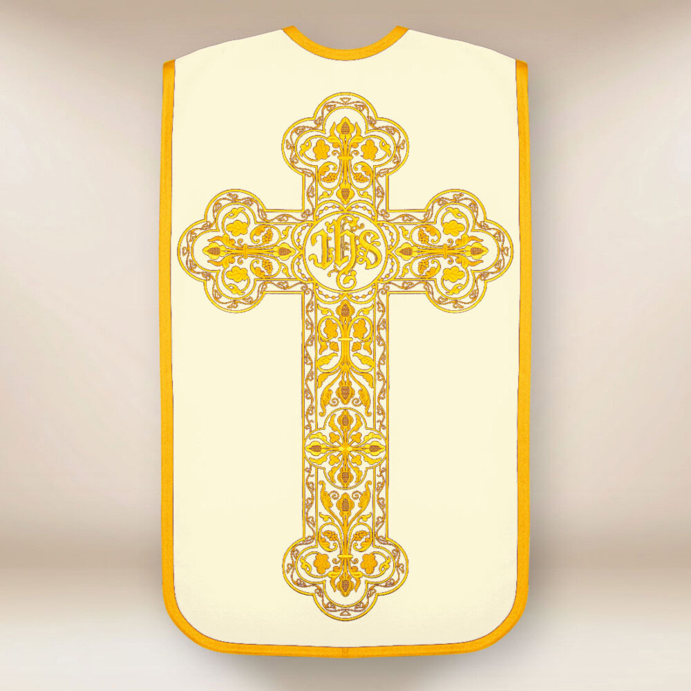 Chasuble romaine écrue brodée