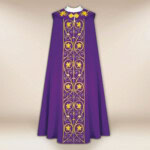 Chape Chape liturgique brodée violette IHS