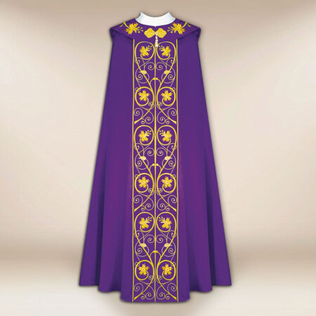 Chape Chape liturgique brodée violette IHS
