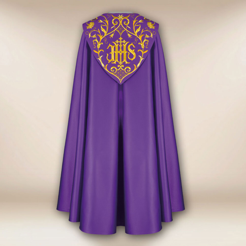 Chape brodée violette IHS