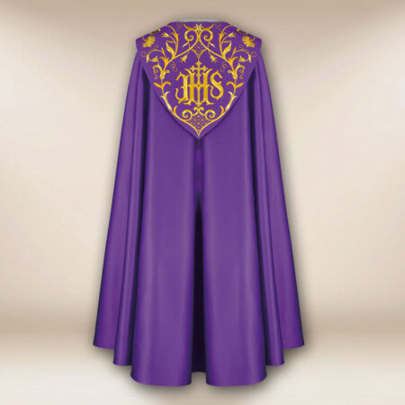 Chape brodée violette IHS