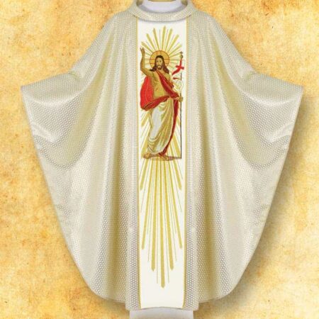 Chasuble liturgique brodée Jésus Ressuscité