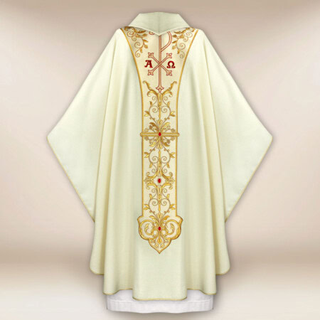Chasuble liturgique avec Jésus Christ Roi