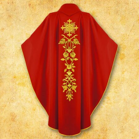 Chasuble brodée IHS avec des Roses