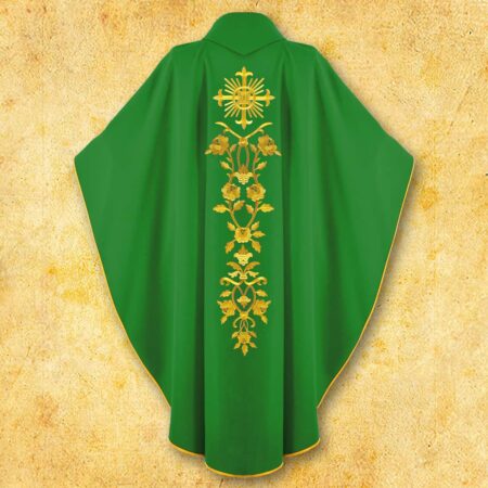 Chasuble brodée IHS avec des Roses