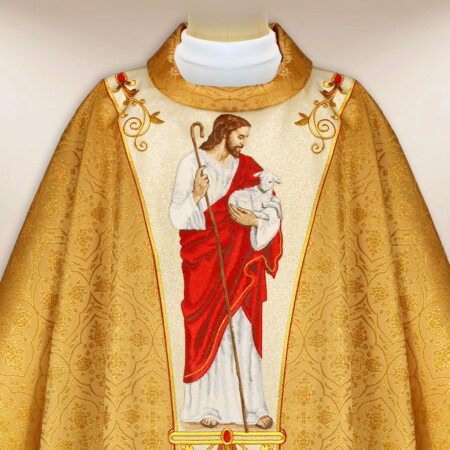 Chasuble brodée Jésus Bon Pasteur