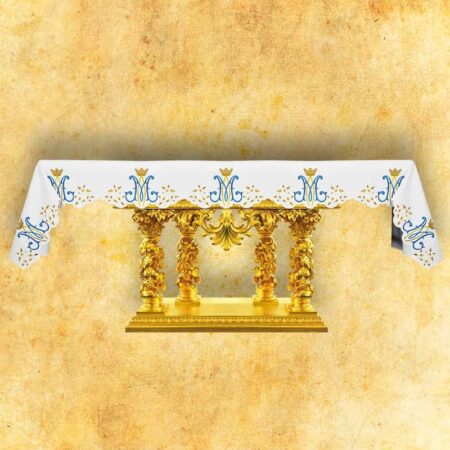 Nappe d’autel Maryjny avec broderie or-bleu