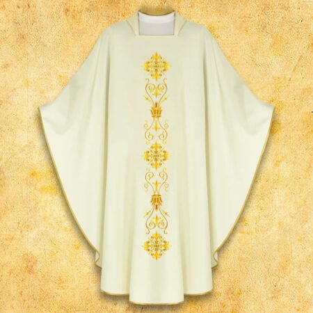 Chasuble brodée Croix écru