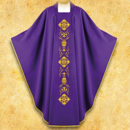 Chasuble brodée Krzyżyki violette